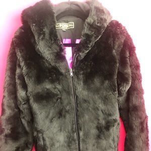Victoria's Secret Faux Fur Hoodie Jacket